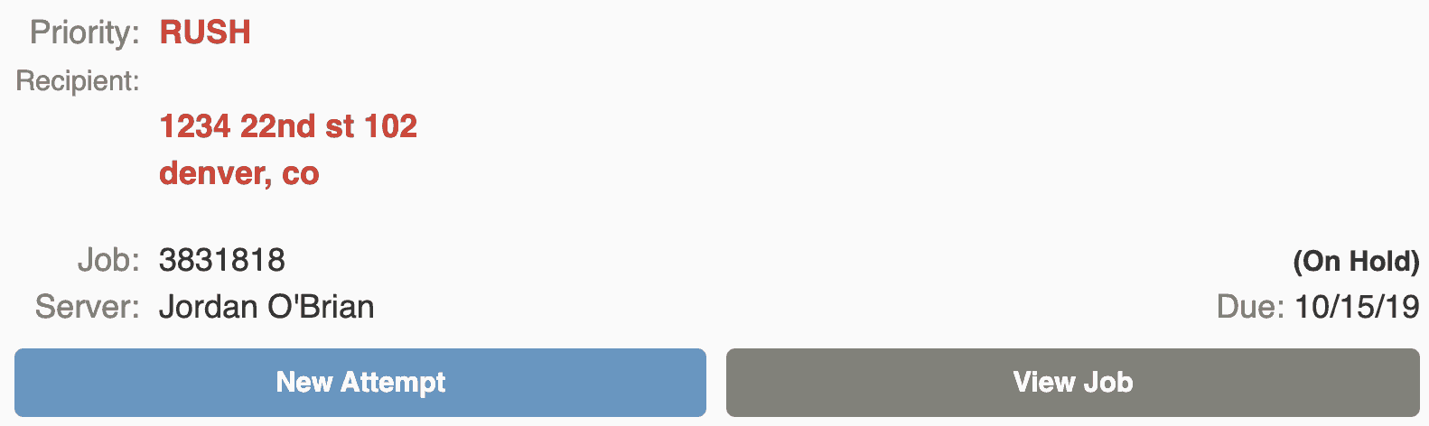 mobile service attempt